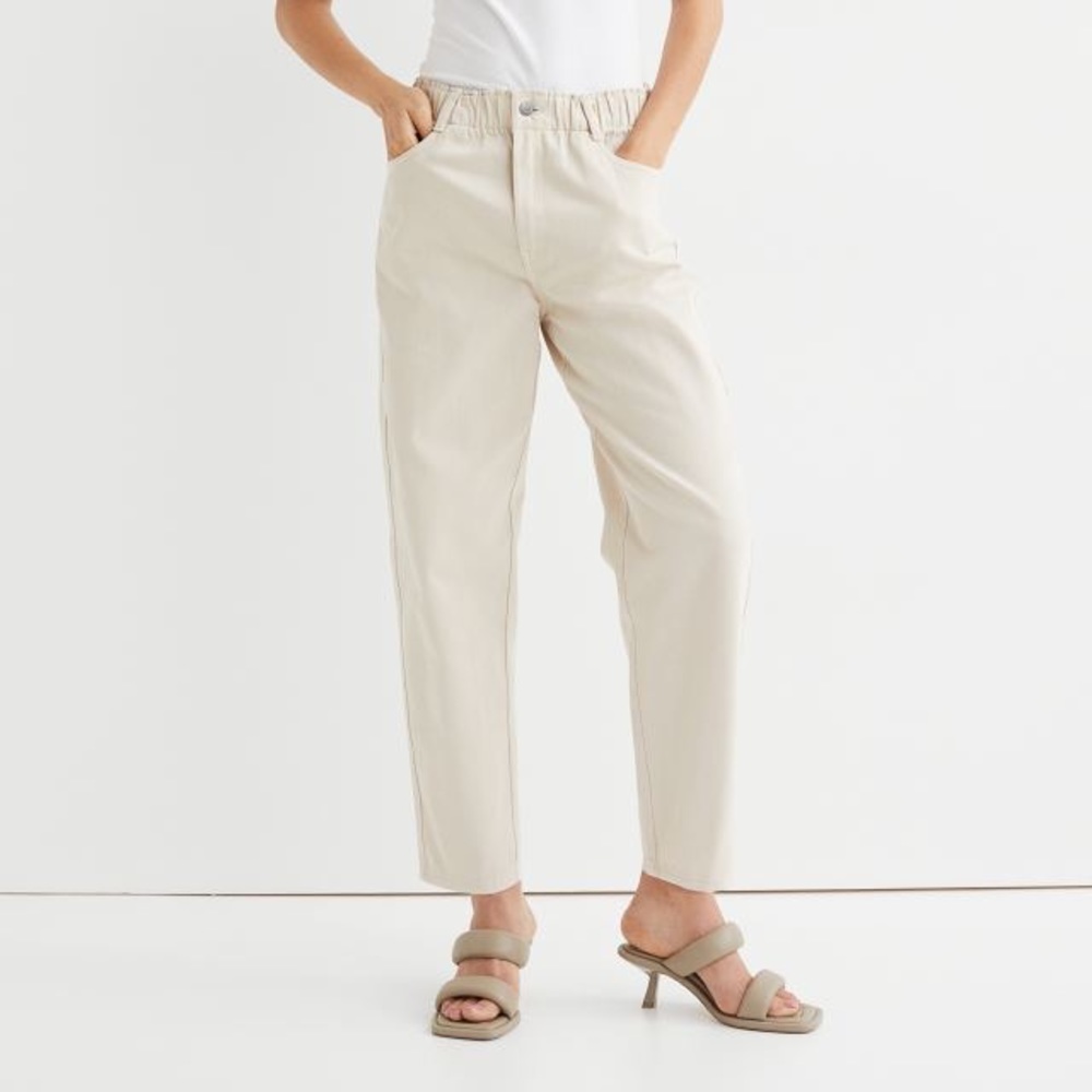 H&M High Waist Twill Pants - US 0